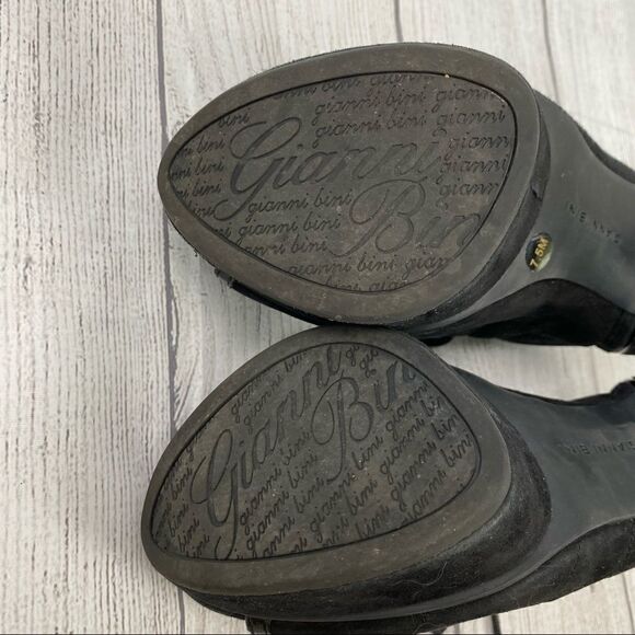 Gianni Bini open toe heeled booties black sz 7.5 women - Picture 7 of 11